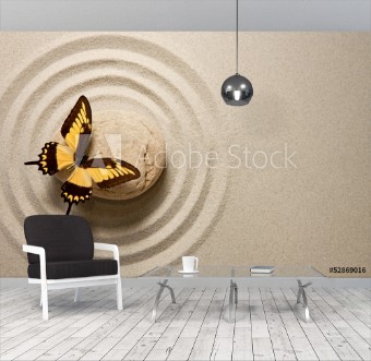 Bild på Zen stone with butterfly
